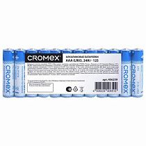 Батарейки алкалиновые "мизинчиковые" КОМПЛЕКТ 12 шт., CROMEX Alkaline, AAA (LR03, 24A), спайка, 456259