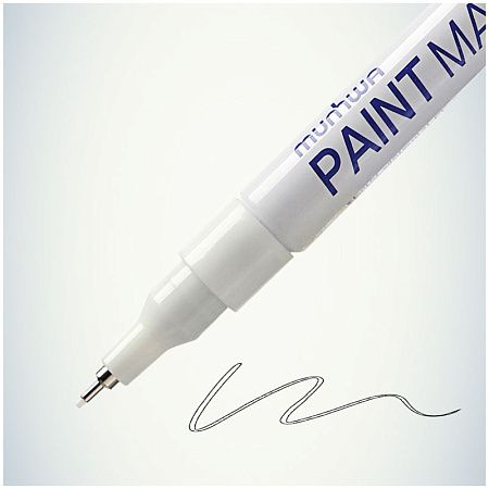 Маркер-краска MunHwa "Extra Fine Paint Marker" белая, 1мм, нитро-основа 