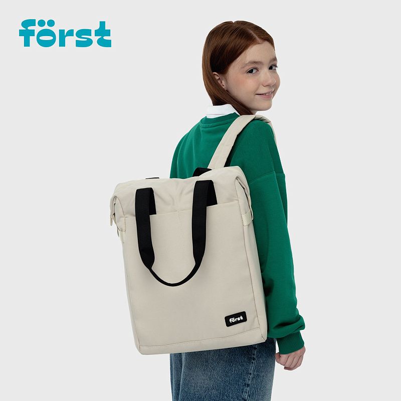 Рюкзак Först F-Casual "Beige Cream" 42*28,5*12,5см, 1 отделение, 1 карман, уплотненная спинка 