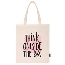Сумка-шоппер BRAUBERG, канвас, 40х35 см, бежевый, "Think outside the box", 271898