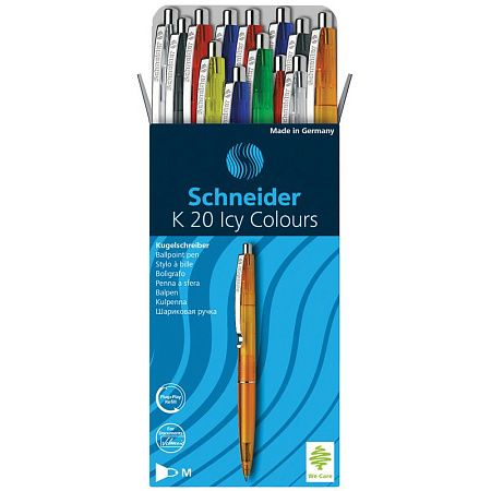 Ручка шариковая автоматическая Schneider "K20 Icy Colours" синяя, 1,0мм, корпус ассорти 