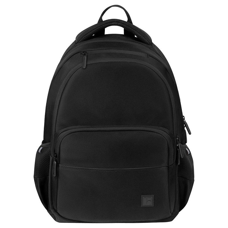 Рюкзак Berlingo U3 "Totally black" 41*29,5*13см, 2 отделения, 4 кармана, эргономичная спинка