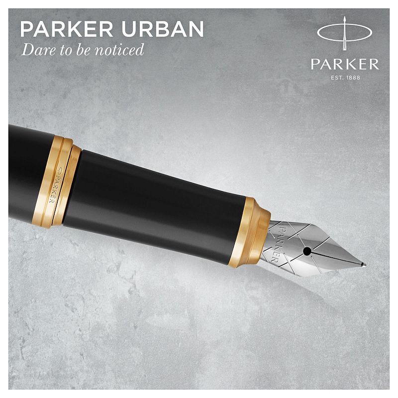 Ручка перьевая Parker "Urban Muted Black GT" 0,8мм, подарочная упаковка 