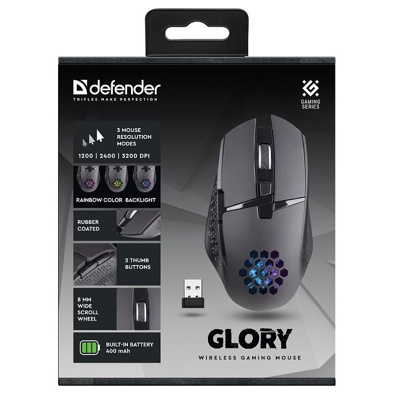 Мышь беспроводная Defender Glory GM-514, черный, 6btn+Roll