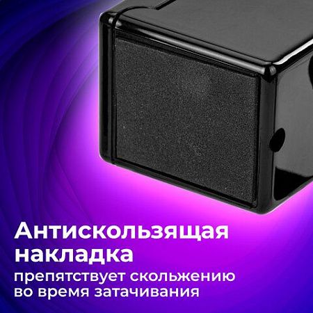 Точилка механическая BRAUBERG "JET", металлический механизм, корпус черный, 229566 