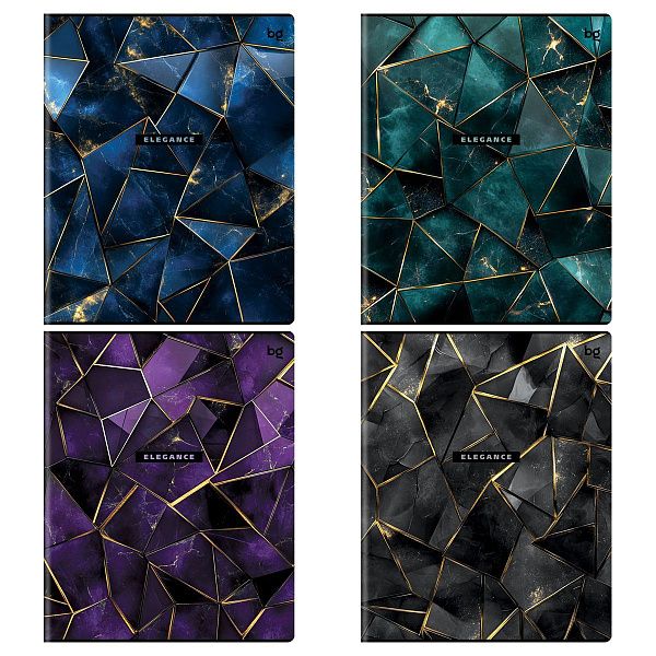 Тетрадь 96л., А5, клетка BG "Elegance", глянцевая ламинация