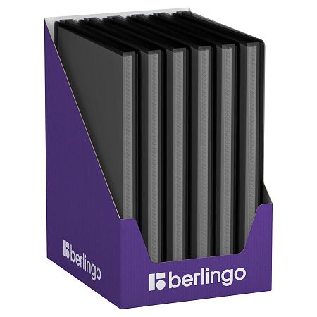 Папка с 30 вкладышами Berlingo "No Secret", 17мм, 700мкм, полупрозрачная черная, с внутр. карманом 