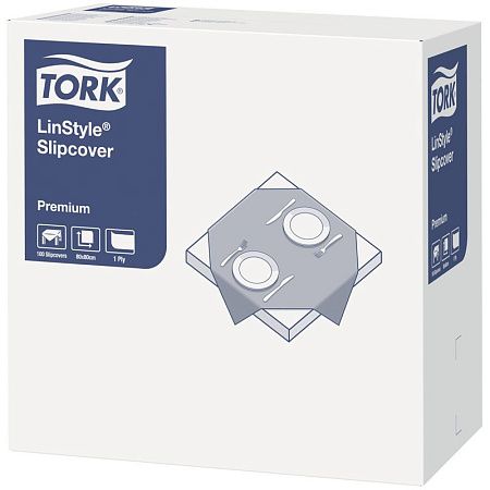 Скатерти одноразовые Tork "LinStyle Slipcover", 80*80 темно-синие, 20шт. 474740 (ПОД ЗАКАЗ)