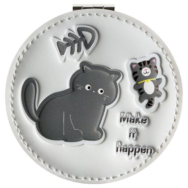 Зеркальце карманное складное MESHU "Black cat"