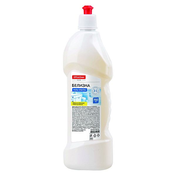 Средство чистящее отбеливающее OfficeClean "Белизна-гель", ультра, 3в1 хлор, 750мл 