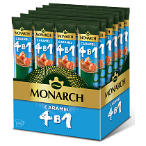 Кофе растворимый Monarch "Caramel", со вкусом карамели, 4в1, порционный 24 пакетика*13,5г