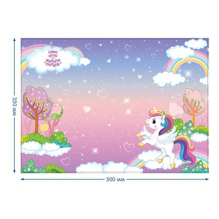 Клеенка для уроков труда Мульти-Пульти "Единорог", 35*50см, ПВХ