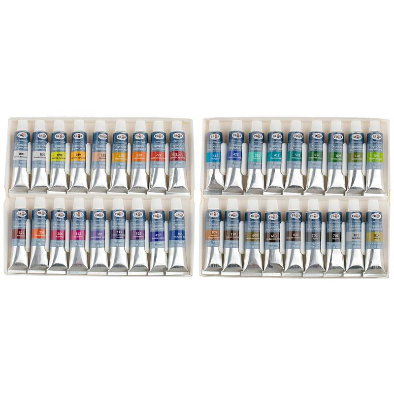 Краски акриловые художественные Гамма "Студия", 36шт (35цв.) 18мл/туба, картон.упаковка