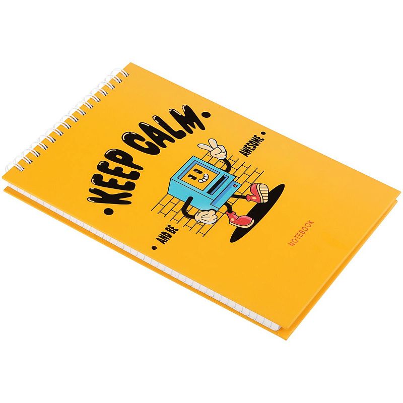 Блокнот А5 80л. на гребне BG "Your poster", твердая обложка, матовая ламинация, выб. лак