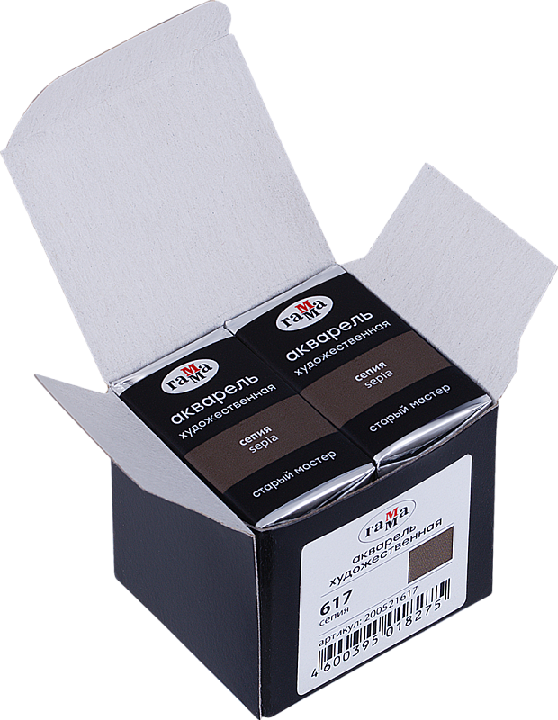 Акварель художественная Гамма "Старый Мастер" сепия, 2,6мл, кювета