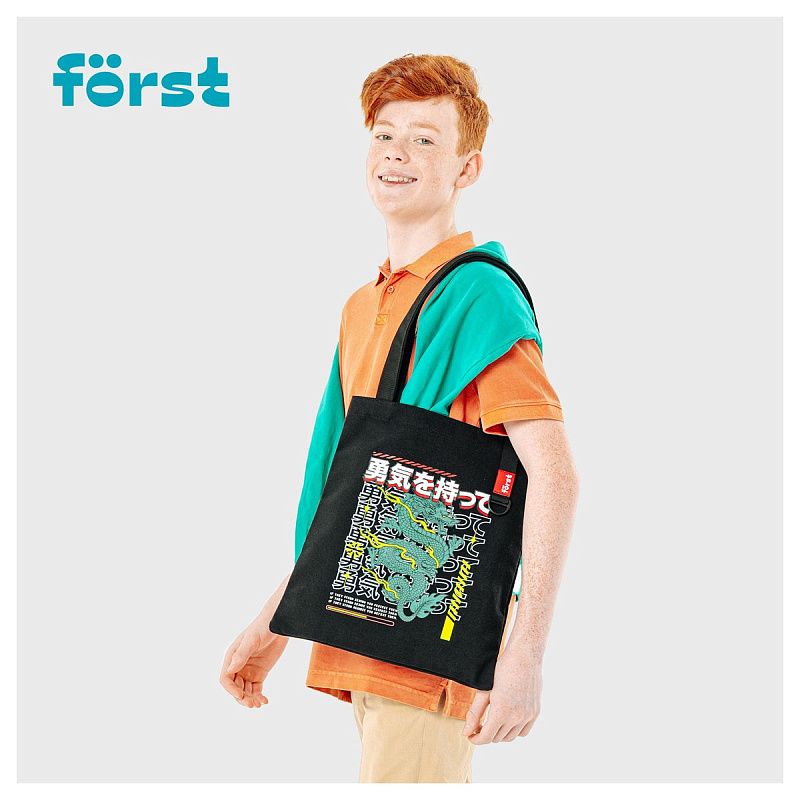 УЦЕНКА - Сумка-шоппер Först "Dragon" 40*35см, 1 отделение, мужская/женская (осн 368278) 