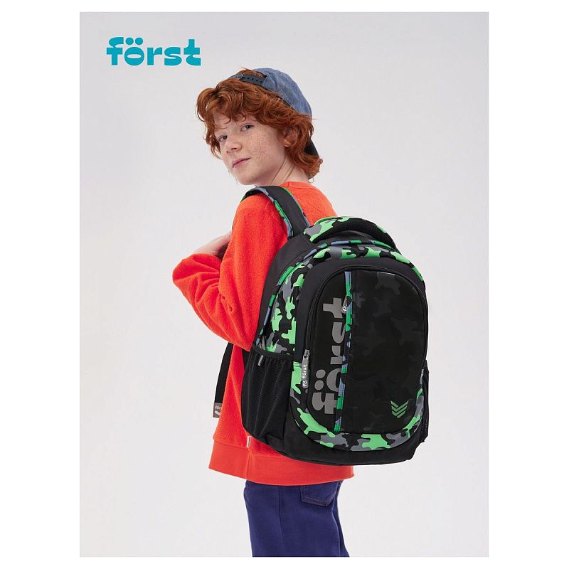 Рюкзак Först F-Trend "Neon military" 40*29*18см, 2 отделения, 3 кармана, эргономичная спинка 