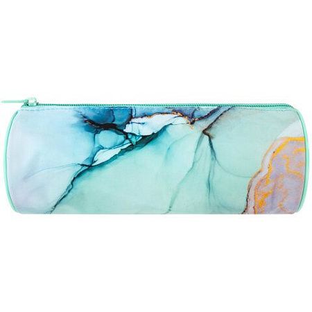Пенал-тубус BRAUBERG, с эффектом Soft Touch, мягкий, "Mint marble", 22х8 см, 271568 
