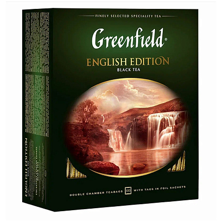 Чай Greenfield "English Edition", черный, 100 фольг. пакетиков по 2г