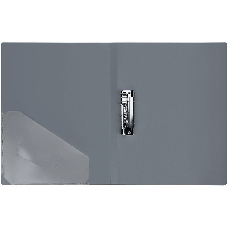 Папка с боковым зажимом СТАММ "Стандарт" А4, 17мм, 700мкм, пластик, серая 