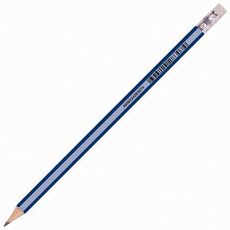 Карандаш чернографитный BRAUBERG "G-100", 1 шт., HB, с ластиком, корпус ассорти, 181714 