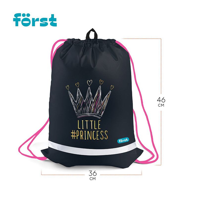 Мешок для обуви 1 отделение Först "Lovely", 360*460мм, вентиляционная сеточка, светоотражающая полоса 