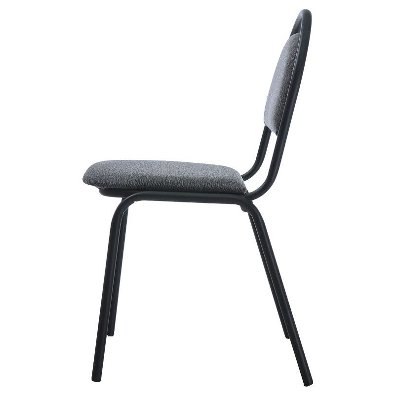 Стул Фабрикант "Стандарт" ТК-3, BL, каркас металл черный, обивка ткань светло-серая с черным