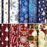 Бумага упаковочная новогодняя "Red&Blue" 70x100 см, 10 дизайнов ассорти, ЗОЛОТАЯ СКАЗКА, 591909