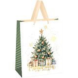 Пакет подарочный 33*42*12см MESHU "Christmas mood", фольга,   матовая ламинация