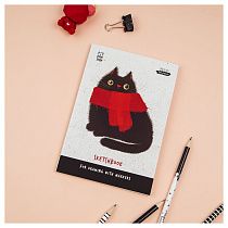 Скетчбук для рисования маркерами 50л. А5 на склейке MESHU "Cat", 90г/м2, soft touch