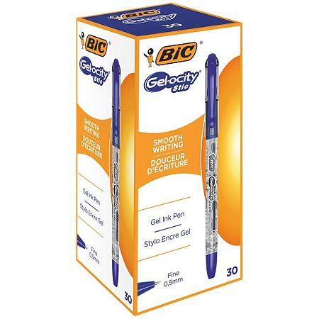 Ручка гелевая Bic "Gelocity Stic" синяя, 0,5мм, грип 