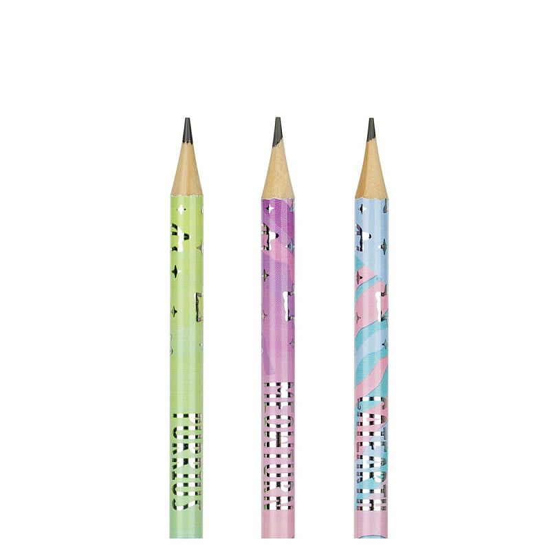 Карандаш ч/г MESHU "Meowspace", HB, заточен., c фольгированием, стразы на топе, без ластика, ассорти, туба 