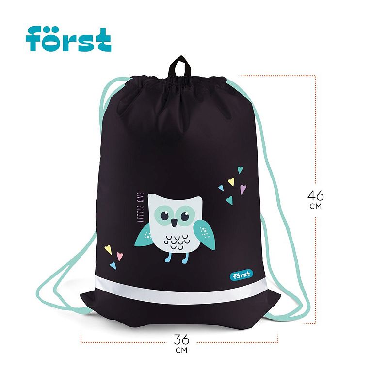 Мешок для обуви 1 отделение Först "Little one", 360*460мм, вентиляционная сеточка, светоотражающая полоса 