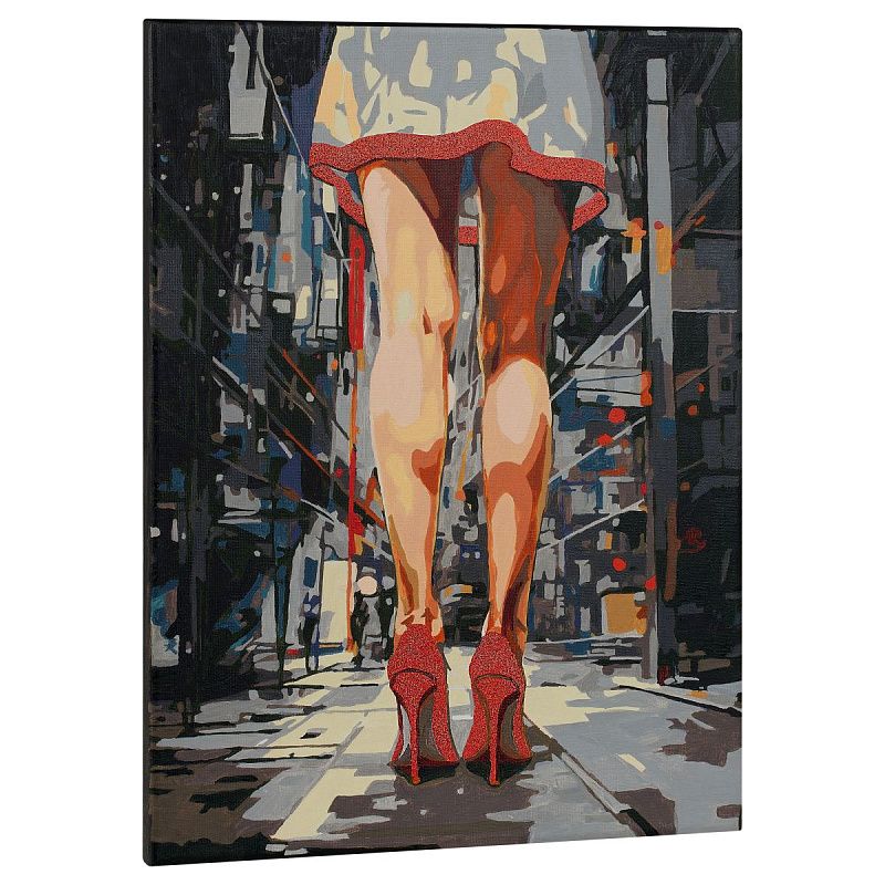 Картина по номерам на холсте с глиттером ТРИ СОВЫ "Ритм города", 30*40, с акриловыми красками и кистями