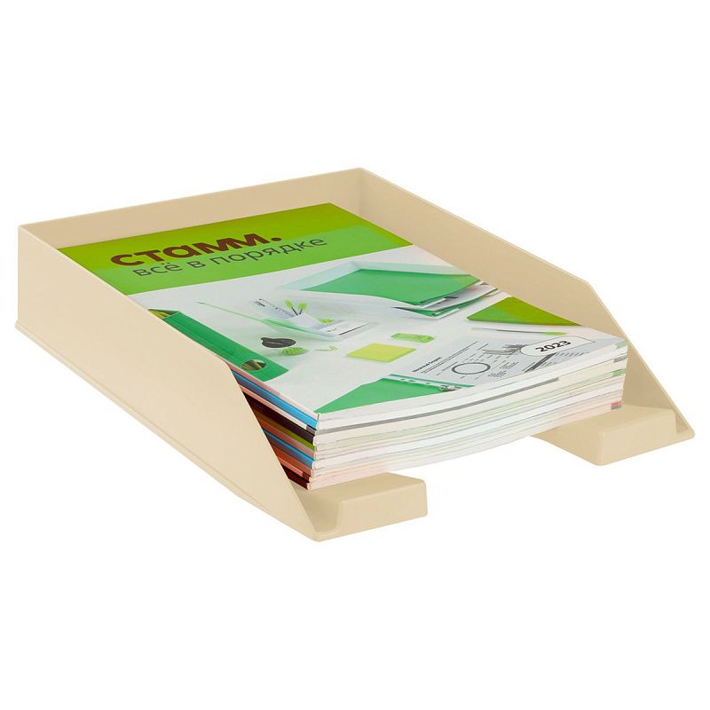 Лоток для бумаг горизонтальный СТАММ "Фаворит", бежевый