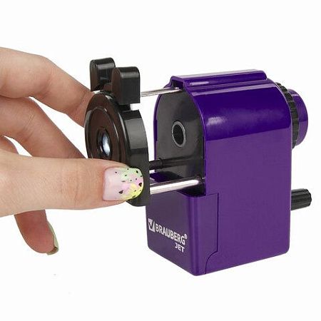 Точилка механическая BRAUBERG "JET", металлический механизм, корпус фиолетовый, 229569 