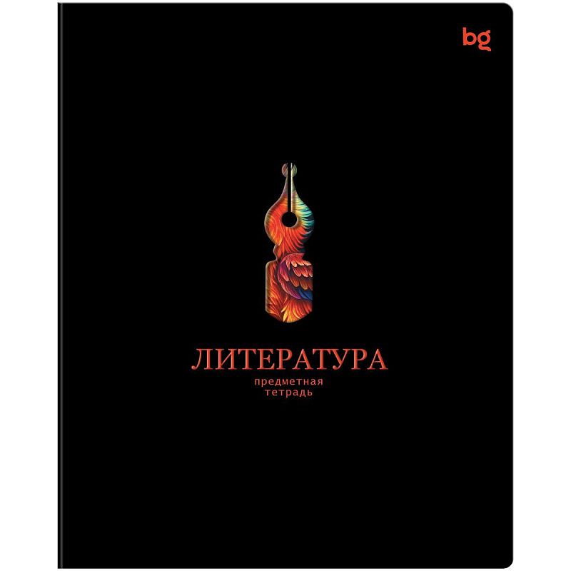 Тетрадь предметная 48л. BG "Информационное поле" - Литература, soft-touch ламинация, выб. лак