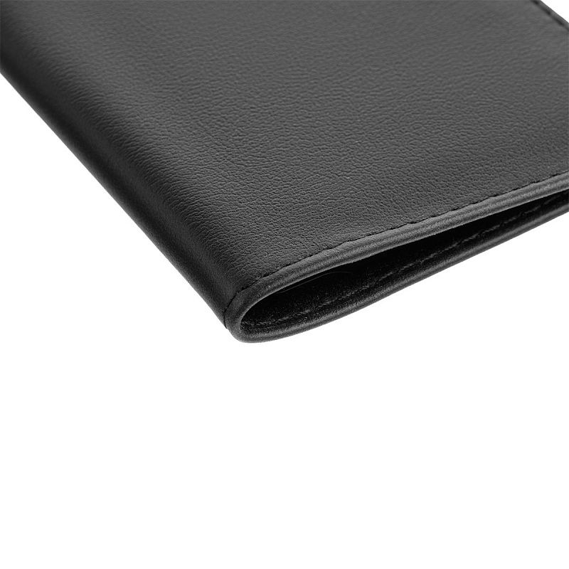 Обложка для паспорта OfficeSpace натуральная кожа Орфей, текстура гладкая, тиснение "PASSPORT", черный 