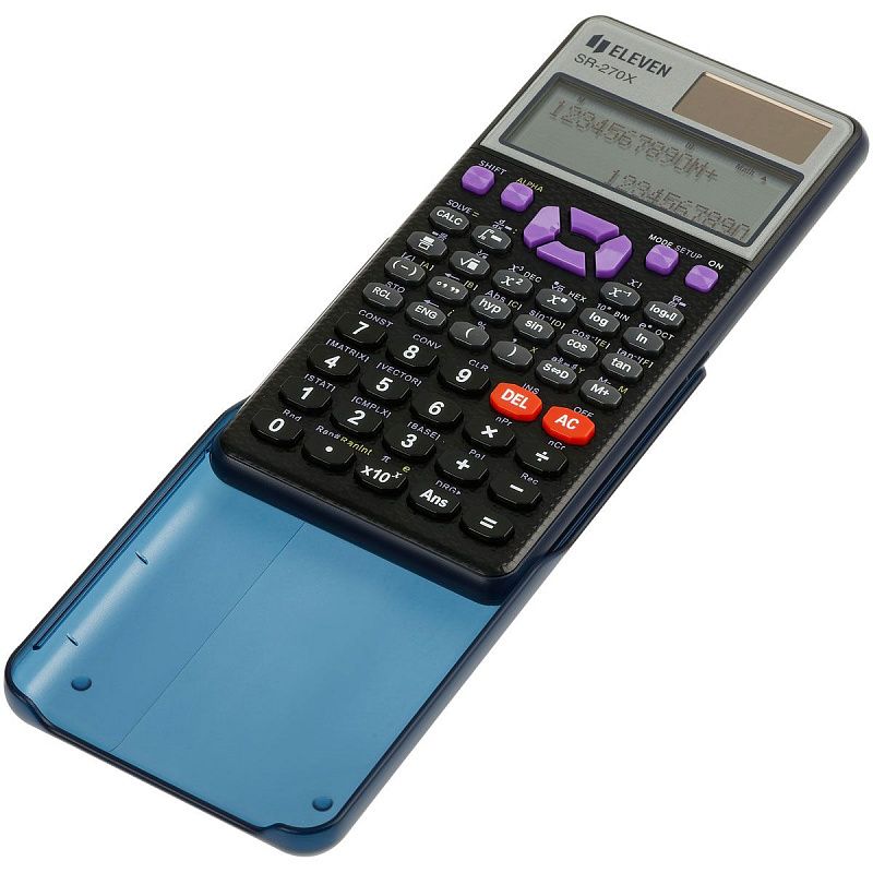 Калькулятор научный Eleven SR-270X, матричный дисплей, 417 функций, двойное питание, 81*165*16 мм, черный