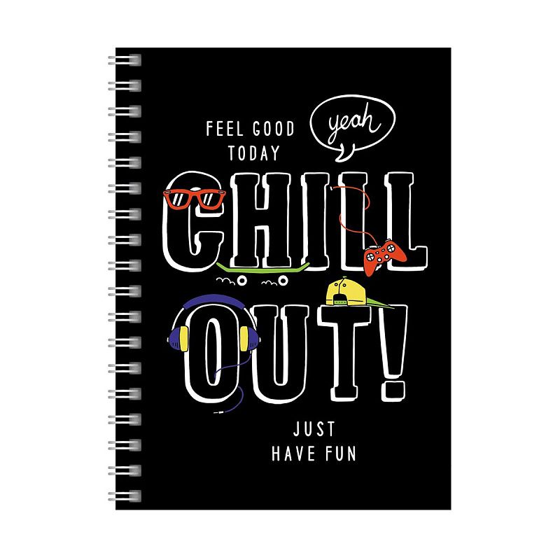 Записная книжка А6 80л., на гребне BG "Party time", глянцевая ламинация, твердая обложка