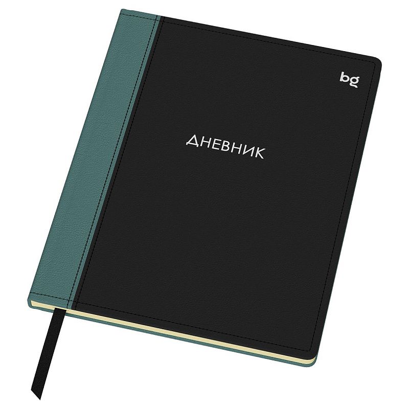Дневник 1-11 кл. 48л. (твердый) BG "Комбо. Черный", иск. кожа, комбинирование материалов, тиснение фольгой, ляссе