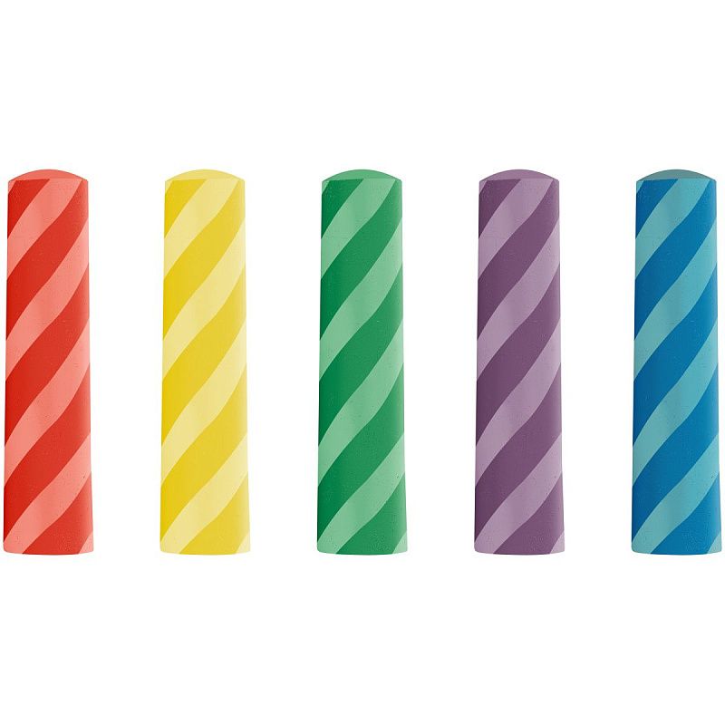 Мелки цветные для асфальта  Мульти-Пульти, с принтом, 20шт., 5цв., круглые, пластиковое ведро 