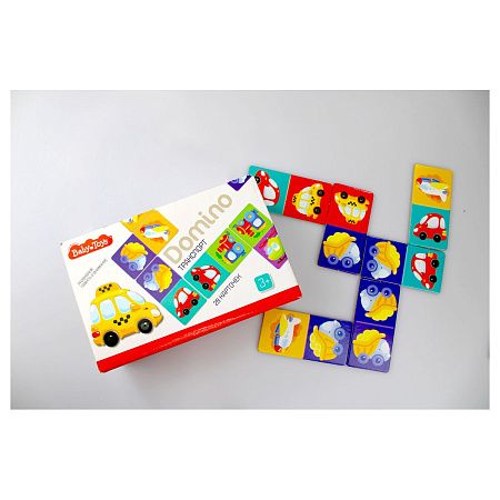 Игра настольная Домино, Baby Toys "Транспорт", картонная коробка
