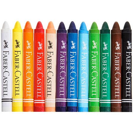 Мелки восковые Faber-Castell, 12цв., трехгранные, картон. упаковка