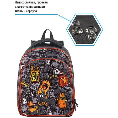 Ранец Berlingo Expert Plus "Monster family" 38*29*15см, 2 отделения, 2 кармана, анатомическая спинка 