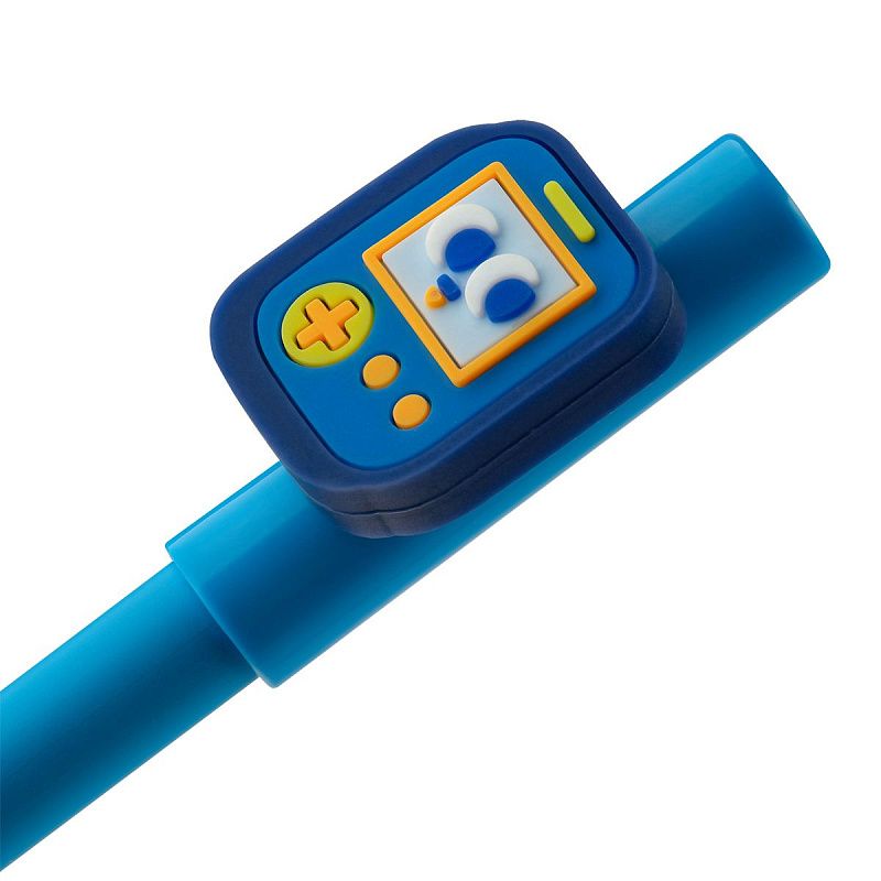 Ручка гелевая стираемая MESHU "Games" синяя, 0,5мм, корпус ассорти, с топпером 