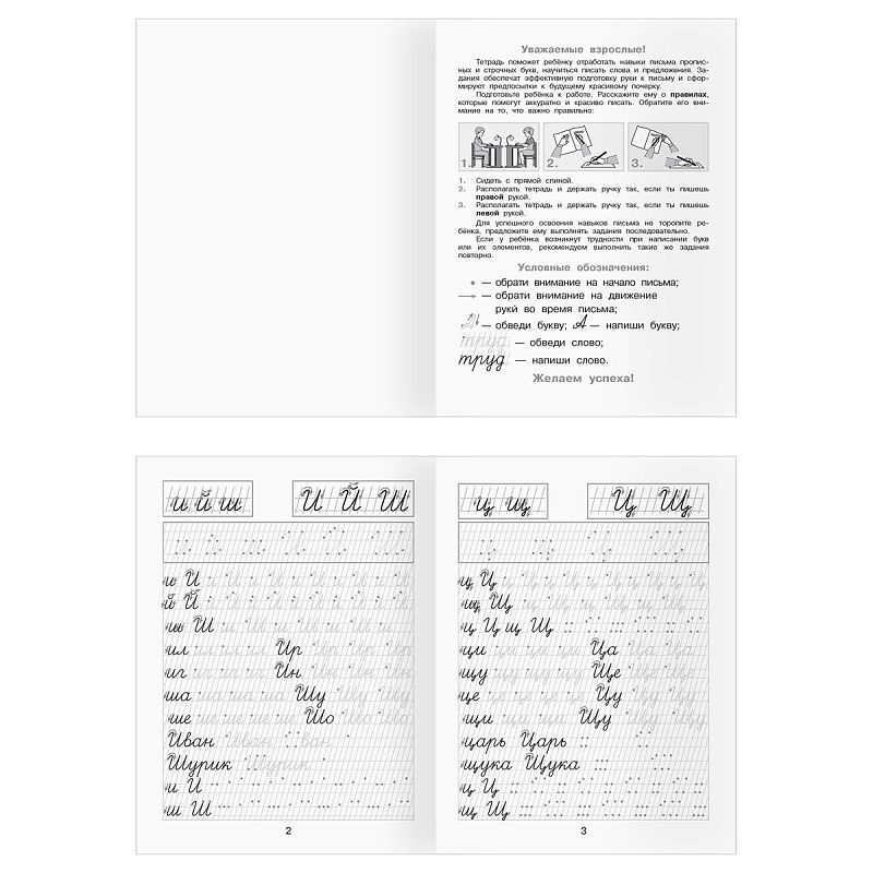 Рабочая тетрадь, А5, ТРИ СОВЫ "Учусь писать. 5-7 лет", 16стр.