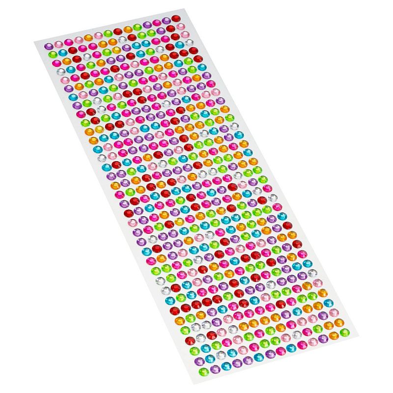 Стразы самоклеящиеся для творчества MESHU "Rainbow" 504 наклейки, инд. уп., европодвес