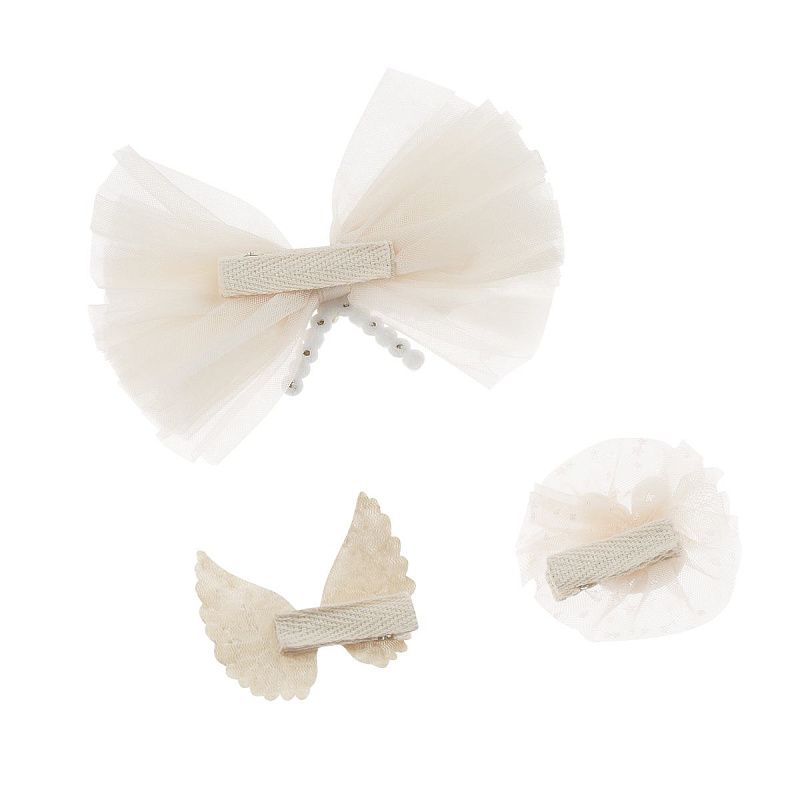 Заколки для волос MESHU с топперами, 3шт., бежевый, европодвес