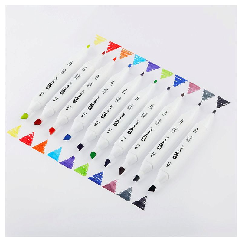 Набор для рисования ArtSpace 58 предм. подарочный бокс. 10цв скетч-маркер., 10цв каранд., 12цв флом., 12цв пастелей, 12цв воск.мелки., блокн., точилка